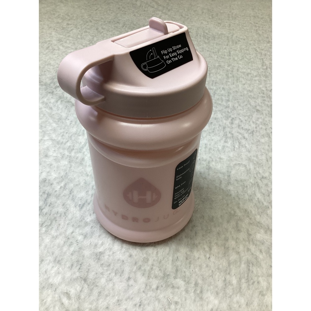 HydroJug 32oz Pink Water Bottle Flip Up Straw Lid Leak Proof BPA Free Gym Jug